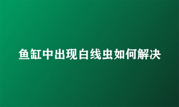 鱼缸中出现白线虫如何解决