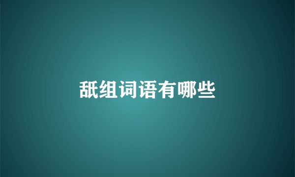 舐组词语有哪些