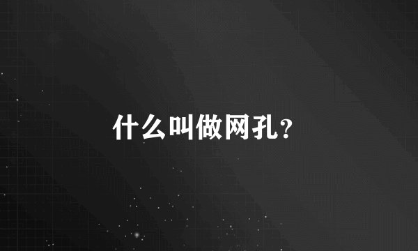 什么叫做网孔？