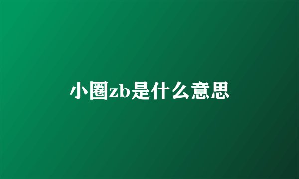 小圈zb是什么意思