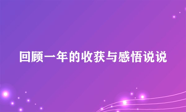 回顾一年的收获与感悟说说