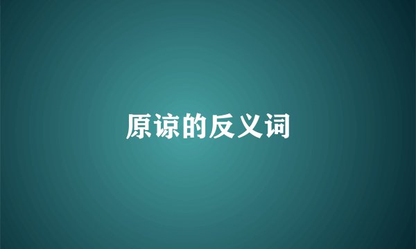原谅的反义词