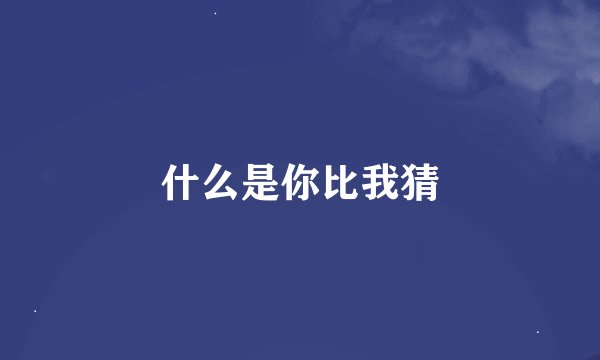 什么是你比我猜