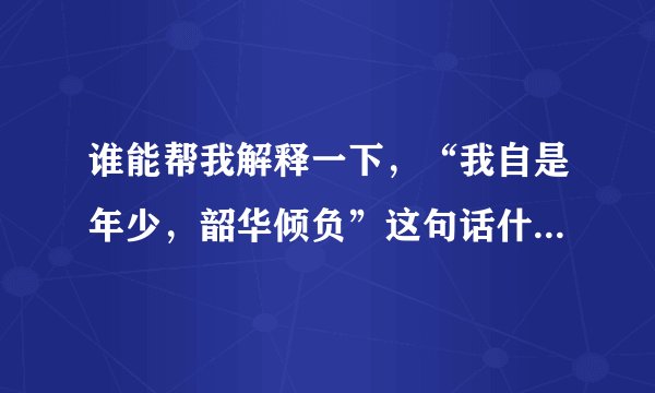 谁能帮我解释一下，“我自是年少，韶华倾负”这句话什么意思？