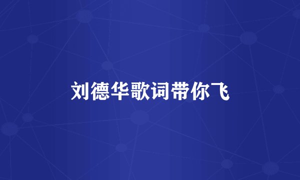 刘德华歌词带你飞