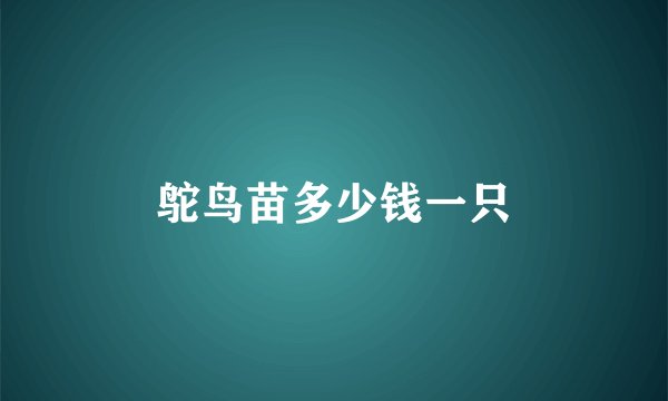 鸵鸟苗多少钱一只