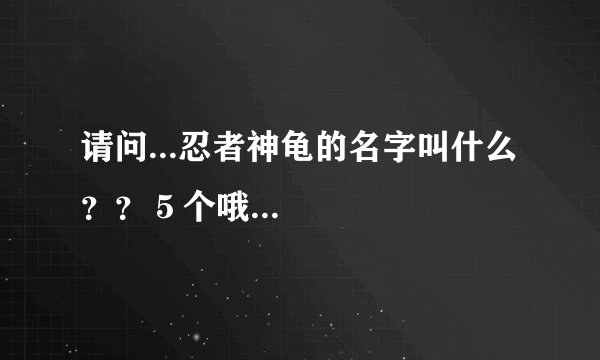 请问...忍者神龟的名字叫什么??5个哦...