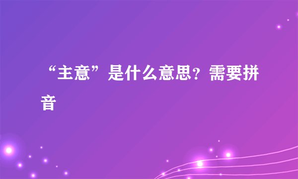“主意”是什么意思？需要拼音