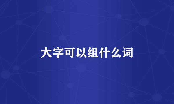 大字可以组什么词
