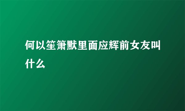 何以笙箫默里面应辉前女友叫什么