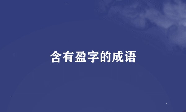 含有盈字的成语