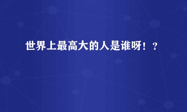 世界上最高大的人是谁呀！？