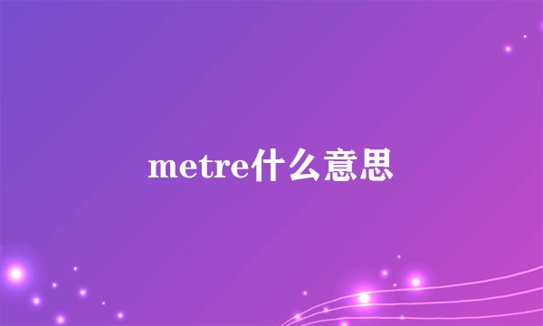 metre什么意思