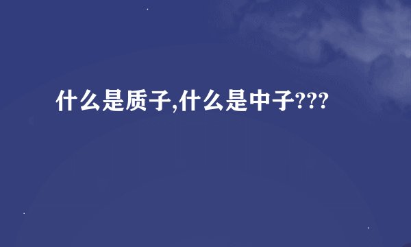 什么是质子,什么是中子???