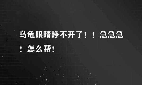 乌龟眼睛睁不开了！！急急急！怎么帮！