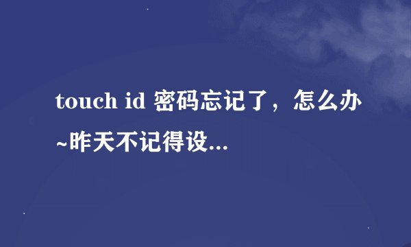 touch id 密码忘记了，怎么办~昨天不记得设置过密码！死活想不起来了