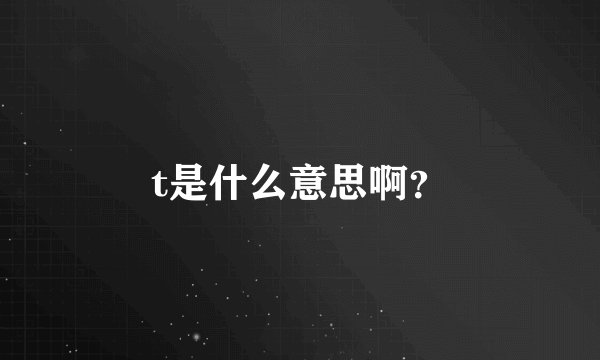 t是什么意思啊？