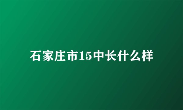 石家庄市15中长什么样