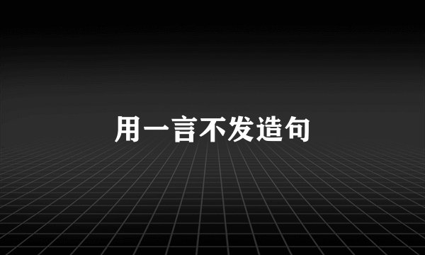 用一言不发造句