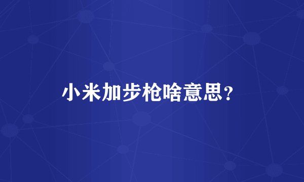小米加步枪啥意思？