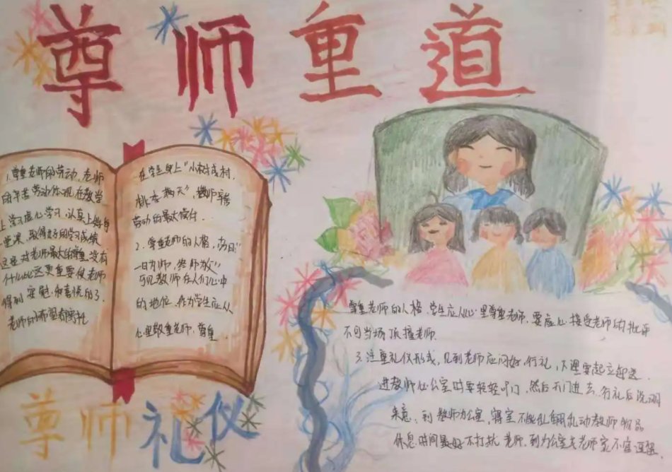 尊师重道手抄报的内容