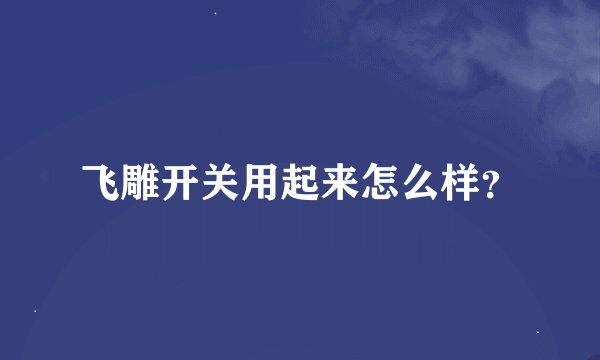 飞雕开关用起来怎么样？