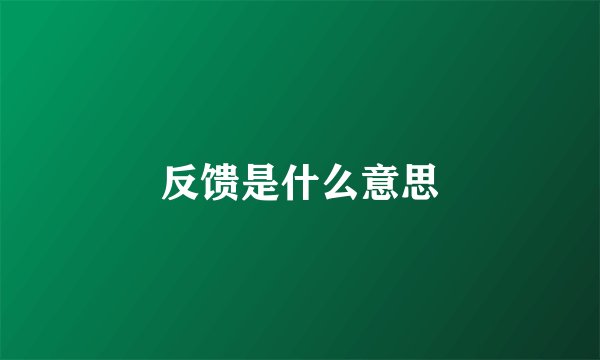 反馈是什么意思