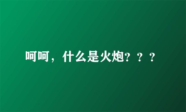 呵呵，什么是火炮？？？