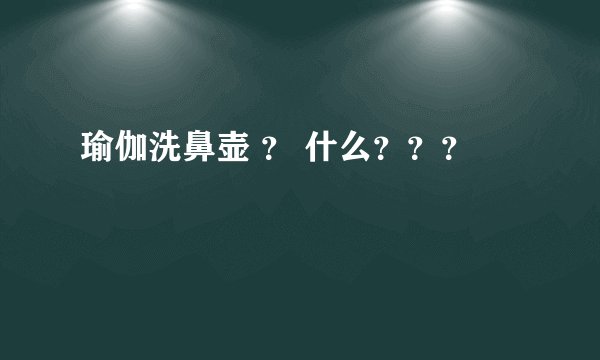瑜伽洗鼻壶 ？ 什么？？？