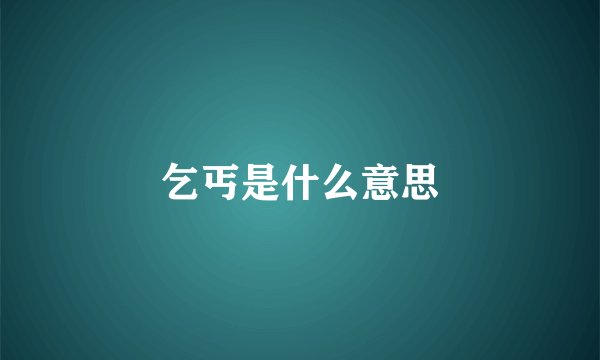 乞丐是什么意思