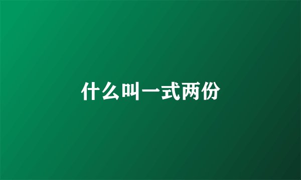 什么叫一式两份