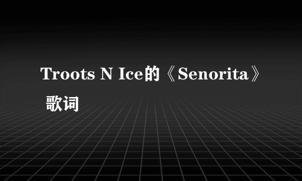 Troots N Ice的《Senorita》 歌词