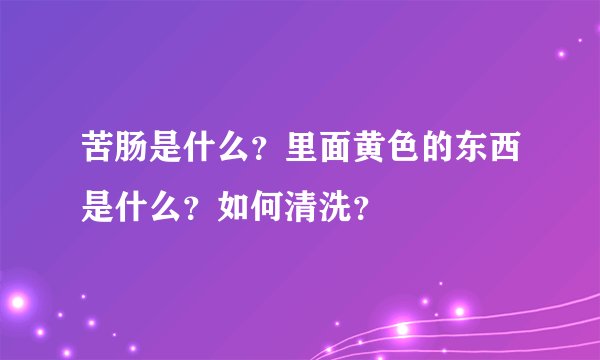 苦肠是什么？里面黄色的东西是什么？如何清洗？