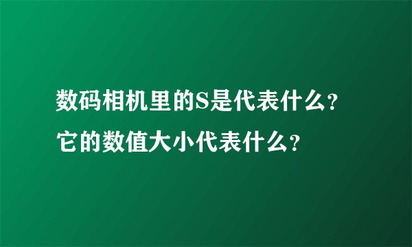 数码相机里的S是代表什么？它的数值大小代表什么？