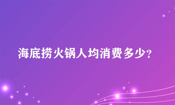海底捞火锅人均消费多少?