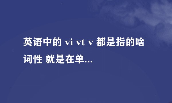 英语中的 vi vt v 都是指的啥词性 就是在单词后面的括号里标明的