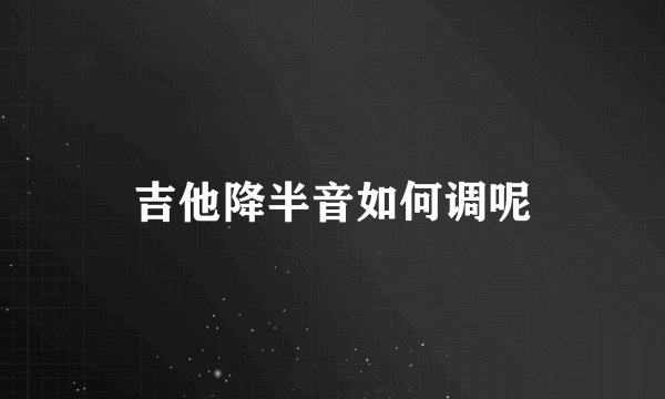 吉他降半音如何调呢