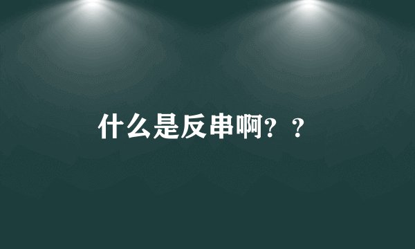 什么是反串啊??