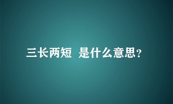 三长两短  是什么意思？