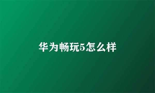 华为畅玩5怎么样