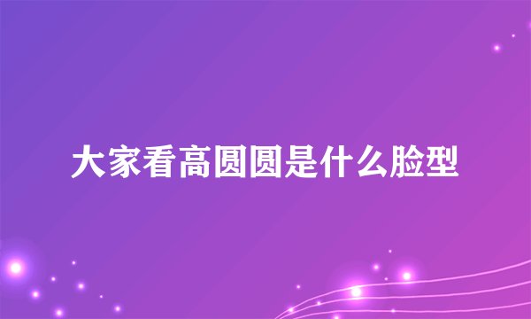 大家看高圆圆是什么脸型