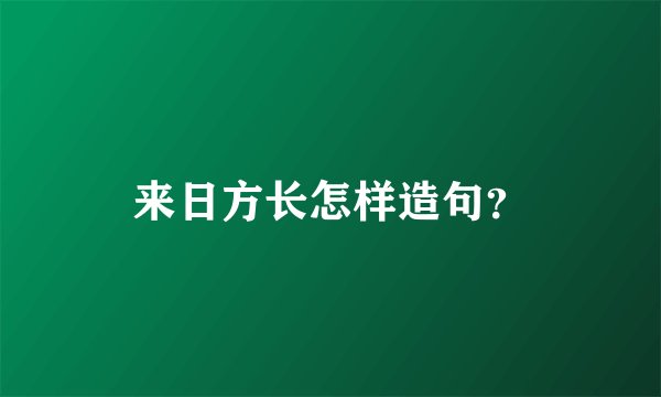 来日方长怎样造句？