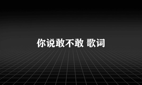 你说敢不敢 歌词