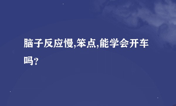 脑子反应慢,笨点,能学会开车吗？