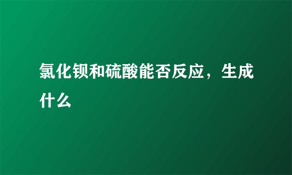 氯化钡和硫酸能否反应，生成什么