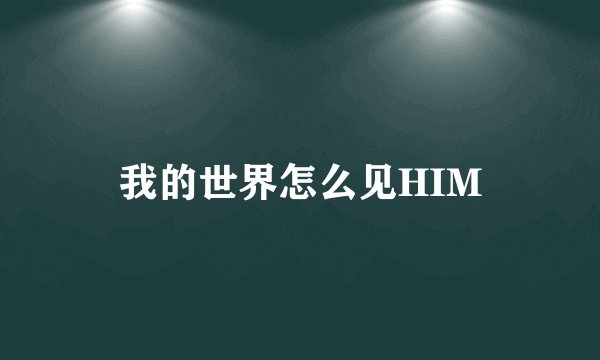 我的世界怎么见HIM