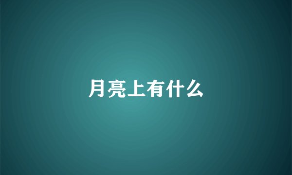 月亮上有什么