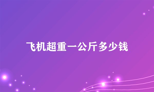 飞机超重一公斤多少钱
