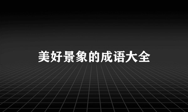 美好景象的成语大全