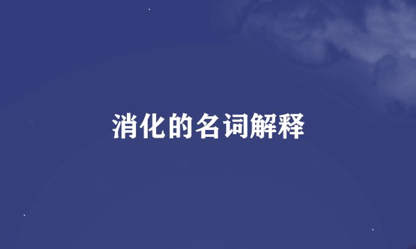 消化的名词解释